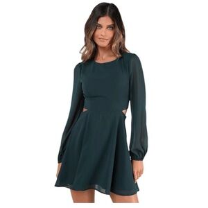 Lulu's Dark Teal Long Sleeve Dress